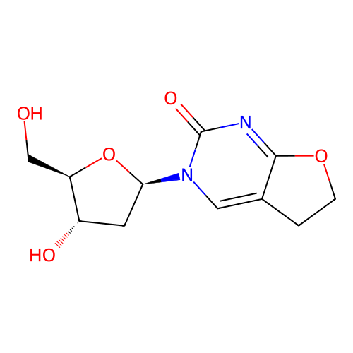 3-(4-Hydroxy-5-hydroxymethyl-tetrahydro-furan-2-yl)-5,6-dihydro-3H-furo(2,3-d)pyrimidin-2-one structure
