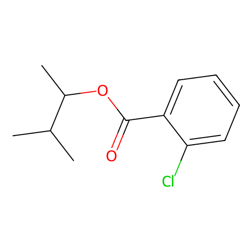 Benzoic acid, 2-chloro, 1,2-dimethylpropyl ester structure