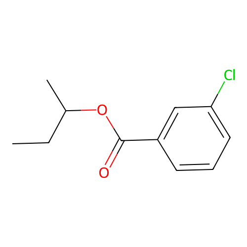 Benzoic acid, 3-chloro, 1-methylpropyl ester structure