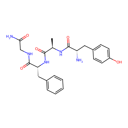 Tyrosyl-alanyl-delta-phenylalanyl-glycinamide structure
