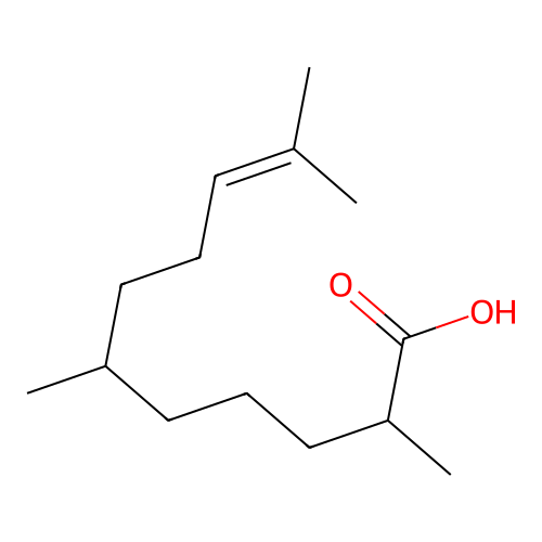 2,6,10-Trimethyl-9-undecenoic acid structure