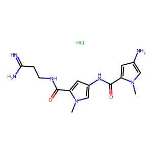 4-Amino-N-(5-(((3-amino-3-iminopropyl)amino)carbonyl)-1-methyl-1H-pyrrol-3-yl)-1-methyl-1H-pyrrole-2-carboxamide monohydrochloride structure