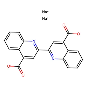 [2,2'-Biquinoline]-4,4'-dicarboxylic acid, sodium salt (1:2) structure