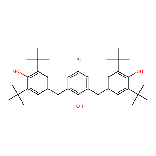 4-Bromo-2,6-bis(3,5-di-tert-butyl-4-hydroxybenzyl)phenol structure
