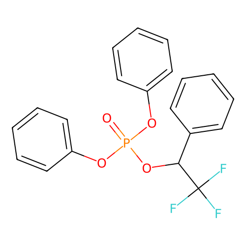 Phosphoric acid, diphenyl 2,2,2-trifluoro-1-phenylethyl ester structure