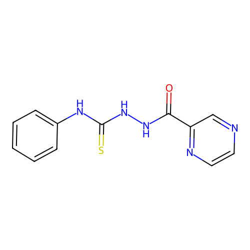 N-phenyl-2-(pyrazin-2-ylcarbonyl)hydrazinecarbothioamide structure