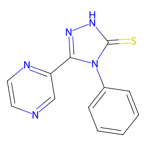 4-phenyl-5-(pyrazin-2-yl)-4H-1,2,4-triazole-3-thiol structure