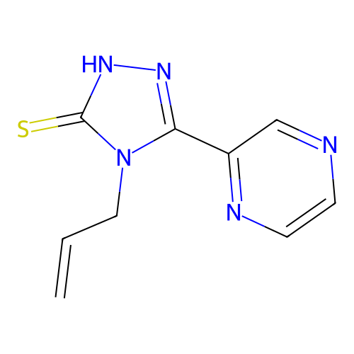 4-(prop-2-en-1-yl)-5-(pyrazin-2-yl)-4H-1,2,4-triazole-3-thiol structure