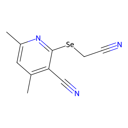 3-Pyridinecarbonitrile, 2-[(cyanomethyl)seleno]-4,6-dimethyl- structure