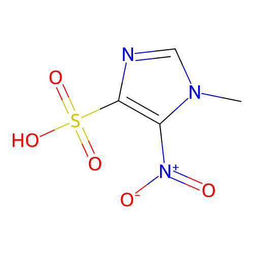 1-Methyl-5-nitroimidazole-4-sulfonic acid structure