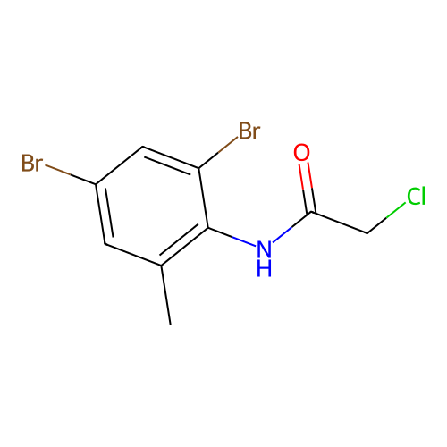 2-chloro-N-(2,4-dibromo-6-methylphenyl)acetamide structure