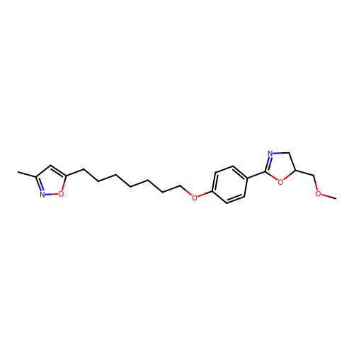 Isoxazole, 5-(7-(4-(4,5-dihydro-5-(methoxymethyl)-2-oxazolyl)phenoxy)heptyl)-3-methyl- structure