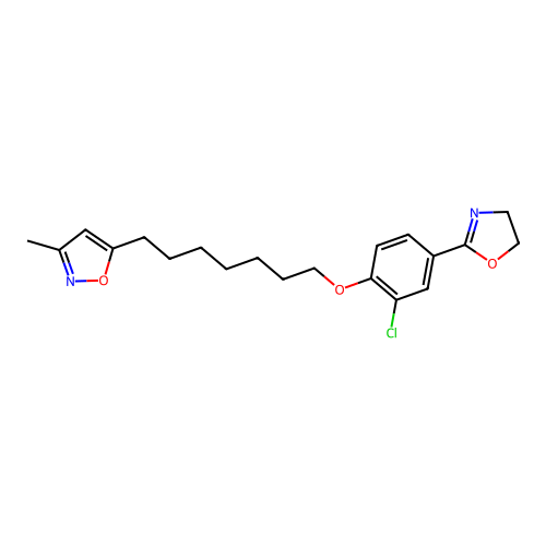 Isoxazole, 5-(7-(2-chloro-4-(4,5-dihydro-2-oxazolyl)phenoxy)heptyl)-3-methyl- structure