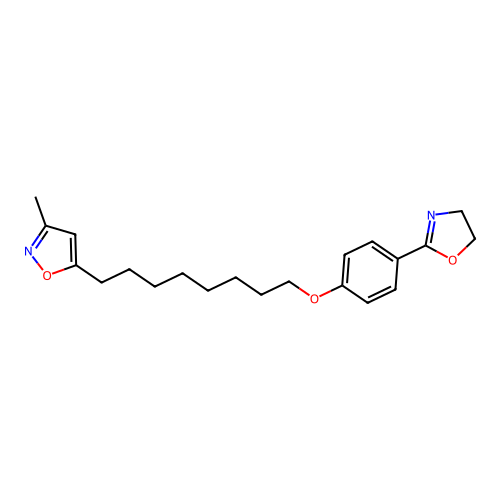 Isoxazole, 5-(8-(4-(4,5-dihydro-2-oxazolyl)phenoxy)octyl)-3-methyl- structure