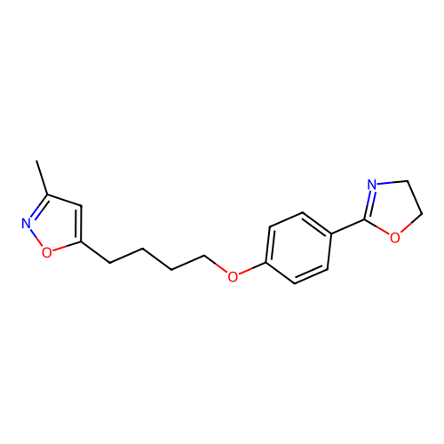 Isoxazole, 5-(4-(4-(4,5-dihydro-2-oxazolyl)phenoxy)butyl)-3-methyl- structure