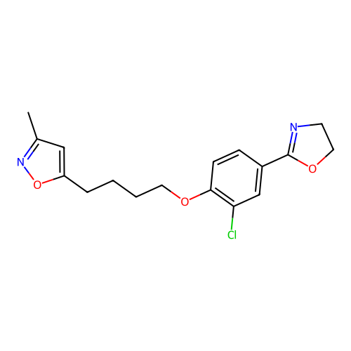 Isoxazole, 5-(4-(2-chloro-4-(4,5-dihydro-2-oxazolyl)phenoxy)butyl)-3-methyl- structure