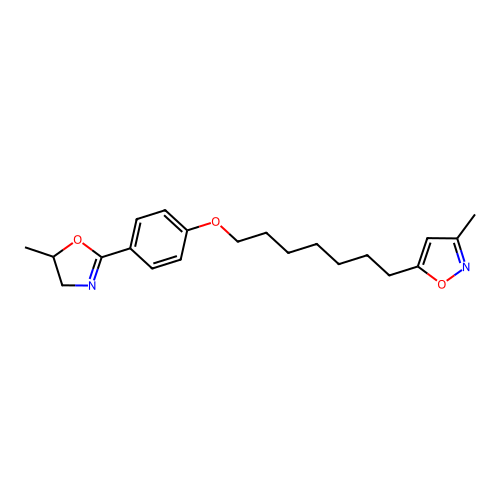 Isoxazole, 5-(7-(4-(4,5-dihydro-5-methyl-2-oxazolyl)phenoxy)heptyl)-3-methyl- structure