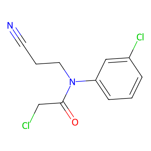 2-chloro-N-(3-chlorophenyl)-N-(2-cyanoethyl)acetamide structure