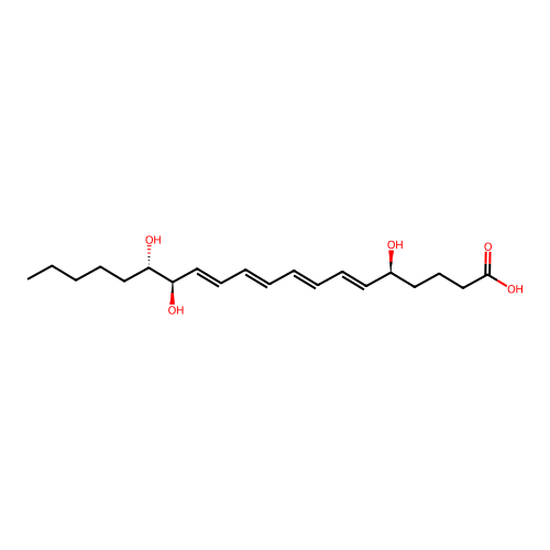 (5S,14R,15S)-5,14,15-trihydroxyicosa-6,8,10,12-tetraenoic acid structure