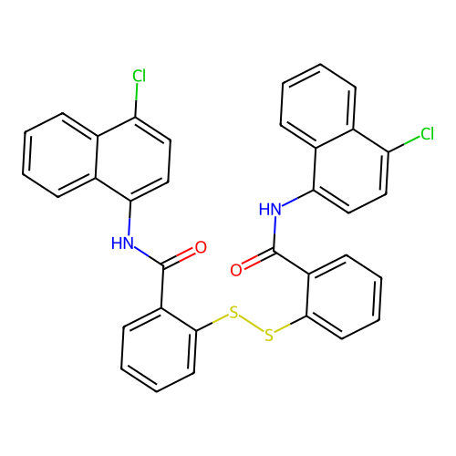2,2'-Dithiobis(N-(4-chloronaphth-1-yl)benzamide) structure