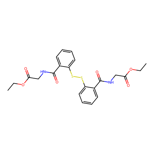2,2'-Dithiobis(N-(ethoxycarbonyl)methyl)benzamide) structure