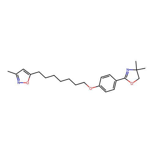 Isoxazole, 5-(7-(4-(4,5-dihydro-4,4-dimethyl-2-oxazolyl)phenoxy)heptyl)-3-methyl- structure
