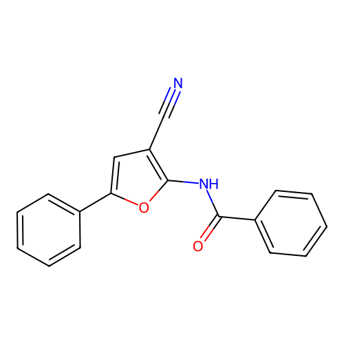 N-(3-cyano-5-phenylfuran-2-yl)benzamide structure