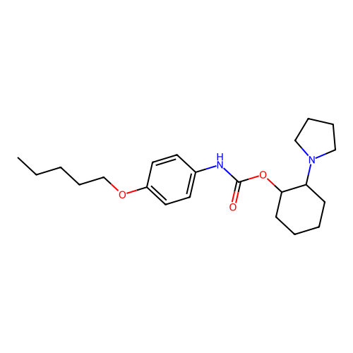 2-(1-Pyrrolidinyl)cyclohexyl 4-pentyloxyphenylcarbamate structure