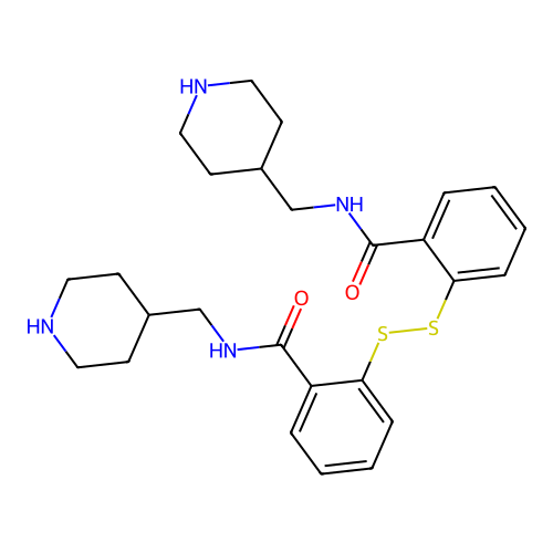 2,2'-Dithiobis(N-(4-piperidinylmethyl)benzamide) structure