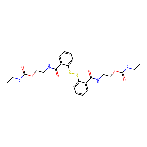 2,2'-Dithiobis(N-(2-(N-ethylcarbamoyl)oxy)ethyl)benzamide) structure