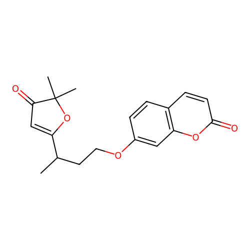7-[3-(5,5-Dimethyl-4-oxofuran-2-yl)butoxy]chromen-2-one structure