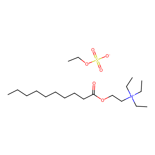 Triethyl(2-((1-oxodecyl)oxy)ethyl)ammonium ethyl sulphate structure