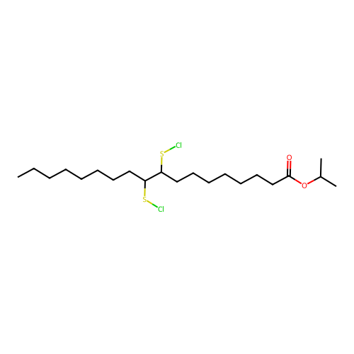 Isopropyl 9,10-bis(chlorothio)octadecanoate structure