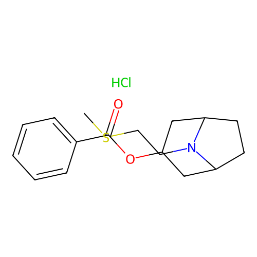 Norpseudotropine, 8-(2-(methylthio)ethyl)-, benzoate, hydrochloride structure