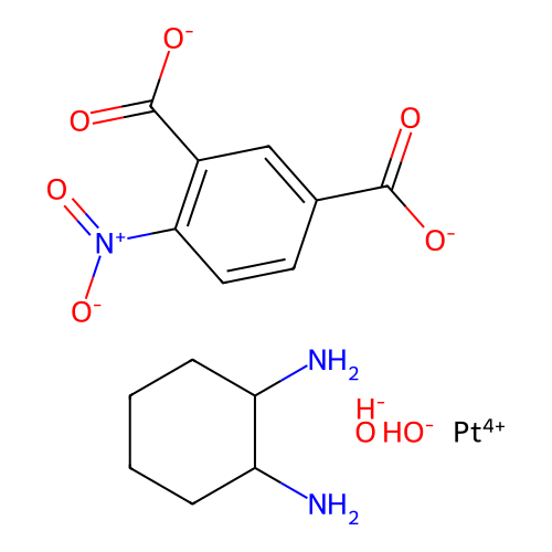 Platinum, (1,2-cyclohexanediammine-N,N')dihydroxy(4-nitro-1,3-benzenedicarboxylato(2-)-O1)-, (SP-5-33)- structure