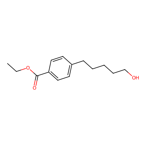 Benzoic acid, 4-(5-hydroxypentyl)-, ethyl ester structure
