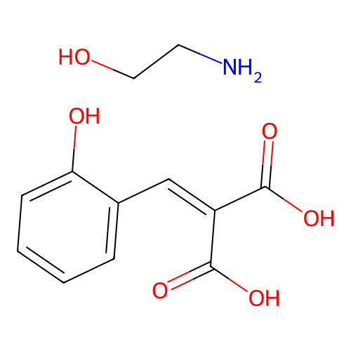 (2-Hydroxybenzylidene)propanedioic acid-2-aminoethanol(1:1) structure
