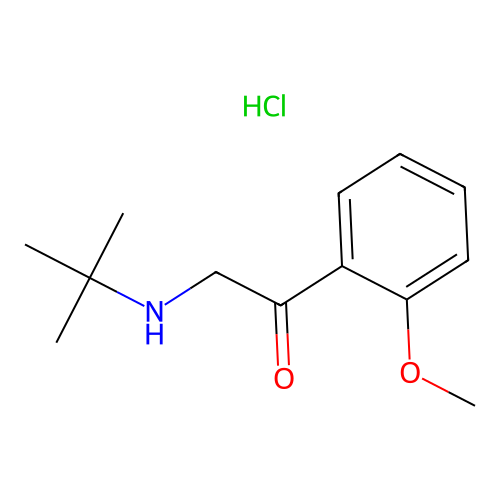 Ethanone, 2-((1,1-dimethylethyl)amino)-1-(2-methoxyphenyl)-, hydrochloride structure