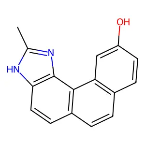 2-Methyl-3H-phenanthro-(3,4-d)imidazol-10-ol structure
