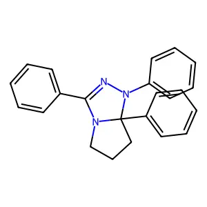 1H-Pyrrolo(2,1-c)-1,2,4-triazole, 5,6,7,7a-tetrahydro-1,3,7a-triphenyl- structure