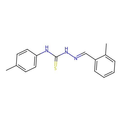 2-methylbenzaldehyde N-(4-methylphenyl)thiosemicarbazone structure