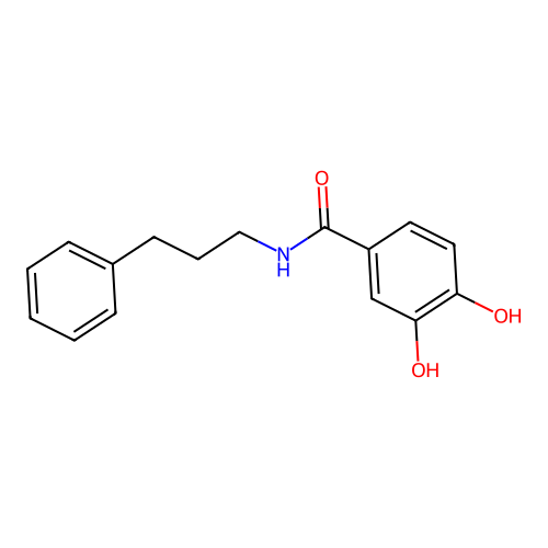 Benzamide, 3,4-dihydroxy-N-(3-phenylpropyl)- structure