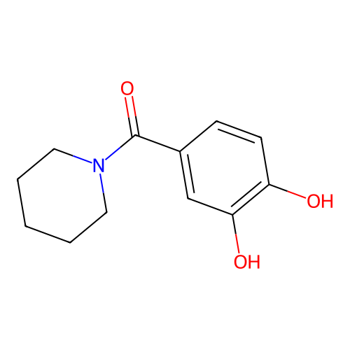 Piperidine, 1-(3,4-dihydroxybenzoyl)- structure