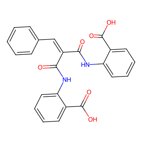 Benzoic acid, 2,2'-((1,3-dioxo-2-(phenylmethylene)-1,3-propanediyl)diimino)bis- structure