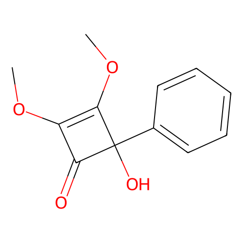 4-Hydroxy-2,3-dimethoxy-4-phenyl-2-cyclobuten-1-one structure