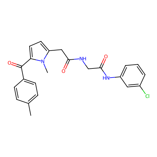 N-(2-((3-Chlorophenyl)amino)-2-oxoethyl)-1-methyl-5-(4-methylbenzoyl)-1H-pyrrole-2-acetamide structure