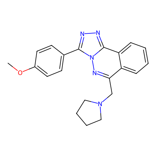 1,2,4-Triazolo(3,4-a)phthalazine, 3-(4-methoxyphenyl)-6-((1-pyrrolidinyl)methyl)- structure