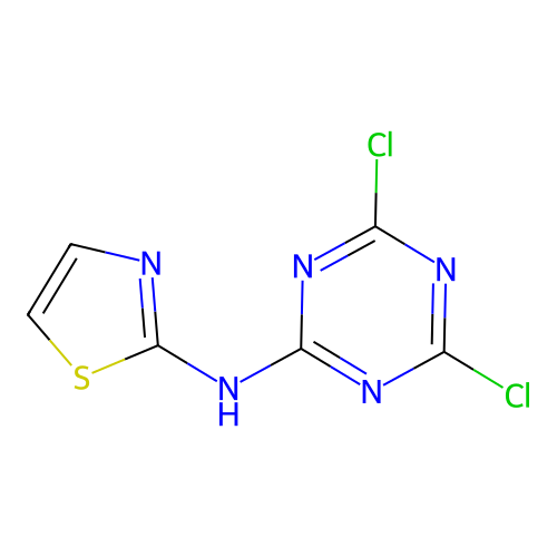 N-(4,6-dichloro-1,3,5-triazin-2-yl)-1,3-thiazol-2-amine structure