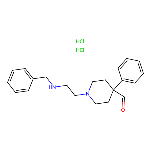 4-Piperidinecarboxaldehyde, 1-(2-(benzylamino)ethyl)-4-phenyl-, dihydrochloride structure
