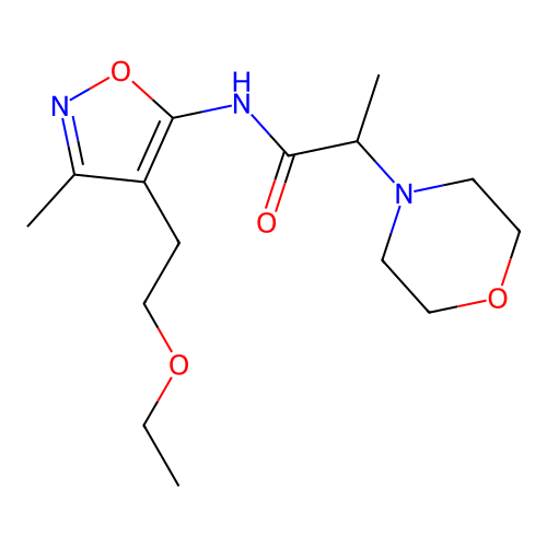 4-Morpholineacetamide, N-(4-(2-ethoxyethyl)-3-methyl-5-isoxazolyl)-alpha-methyl- structure